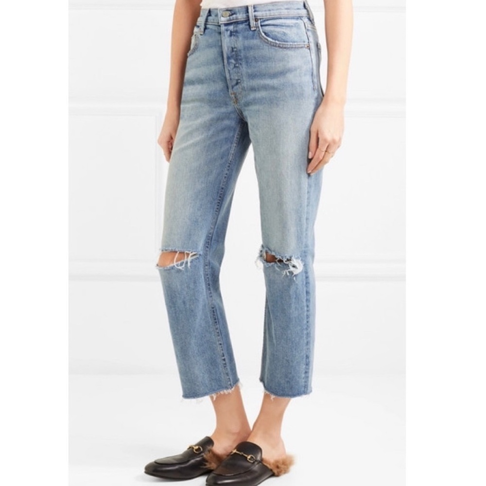 GRLFRND Helena High-Rise Straight Crop in What Is Life